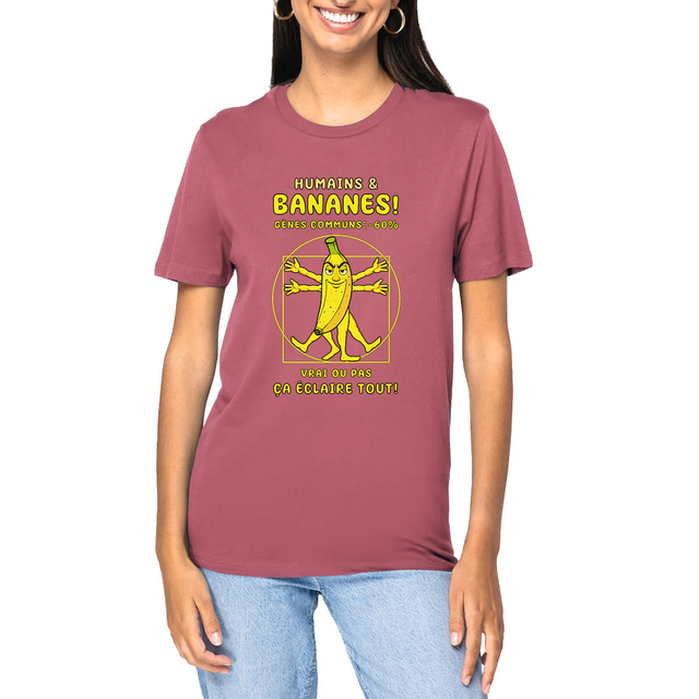 Image front ❀ T-Shirt Mi-Épais Unisexe ~Premium+ ✦ LA BANANE DE VITRUVE [🌐 FR] ✨