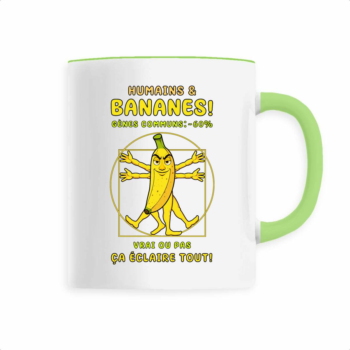 Image back ❀ Mug Céramique Imprimé Sur Chaque Côté ~Premium ✦ LA BANANE DE VITRUVE [🌐 FR] ✨