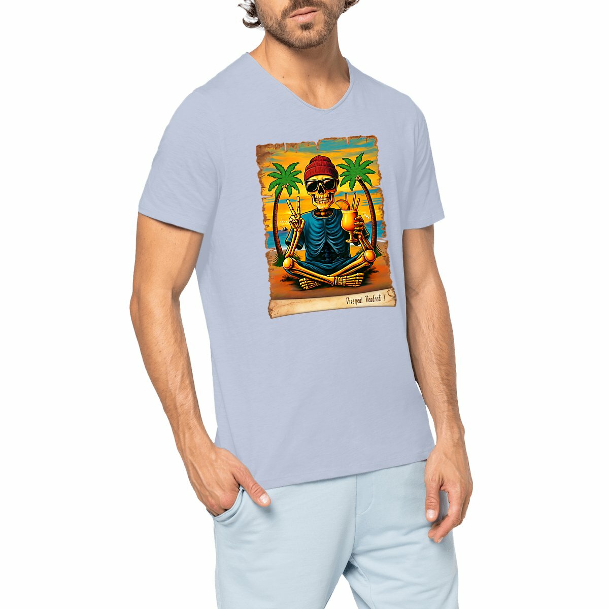 Image front ❀ T-Shirt Léger Homme Slub ~Premium+ ✦ VIVEMENT VENDREDI ! [🌐 FR] ✨