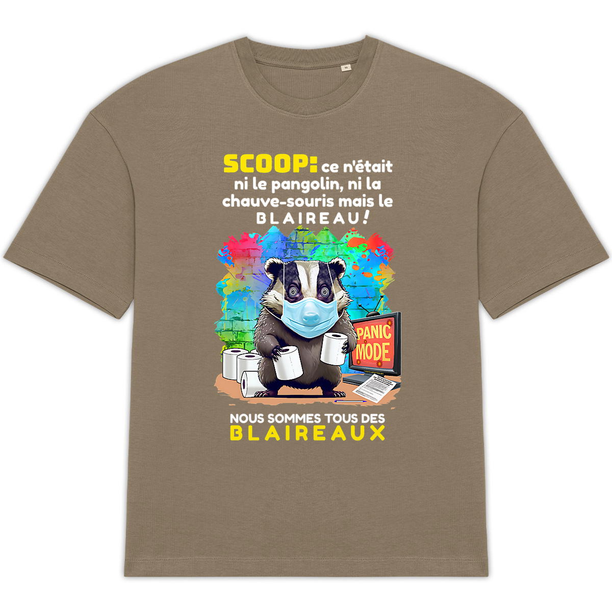 Image back ❀ T-Shirt Épais Unisexe Oversize ~Premium+ ✦ PANIC MODE [🌐 FR] ✨