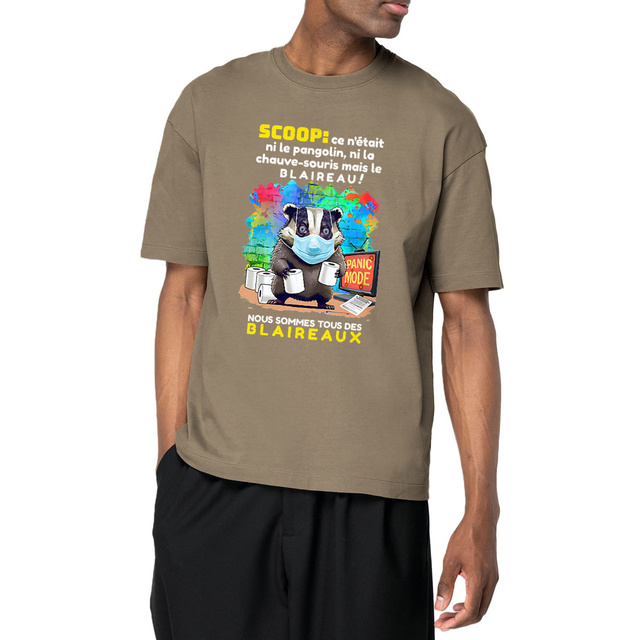 Image front ❀ T-Shirt Épais Unisexe Oversize ~Premium+ ✦ PANIC MODE [🌐 FR] ✨