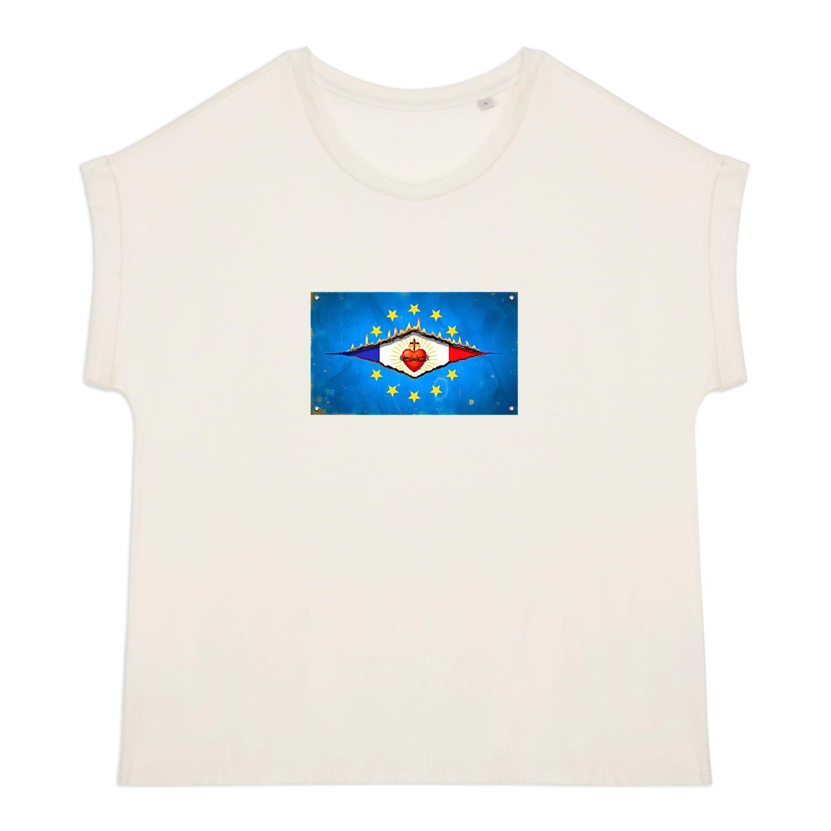 Image back ❀ T-Shirt Mi-Léger Femme Manches à Revers ~Premium ✧ DÉCHIRURE FRANCE/EUROPE [🌐 FR] ✨