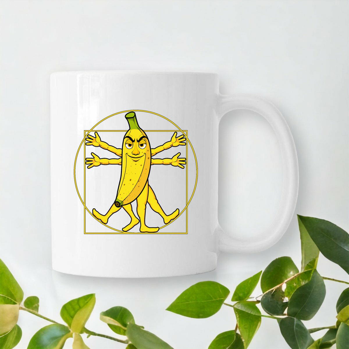 Image front ❀ Mug Céramique Imprimé Sur Chaque Côté ~Premium ✦ LA BANANE DE VITRUVE [🌐 FR] ✨