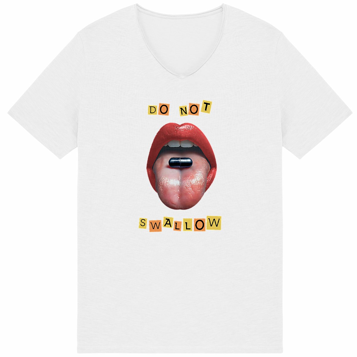 Image back ❀ T-Shirt Léger Homme Slub ~Premium+ ✦ BLACK PILL - NE PAS AVALER [🌐 EN] ✨