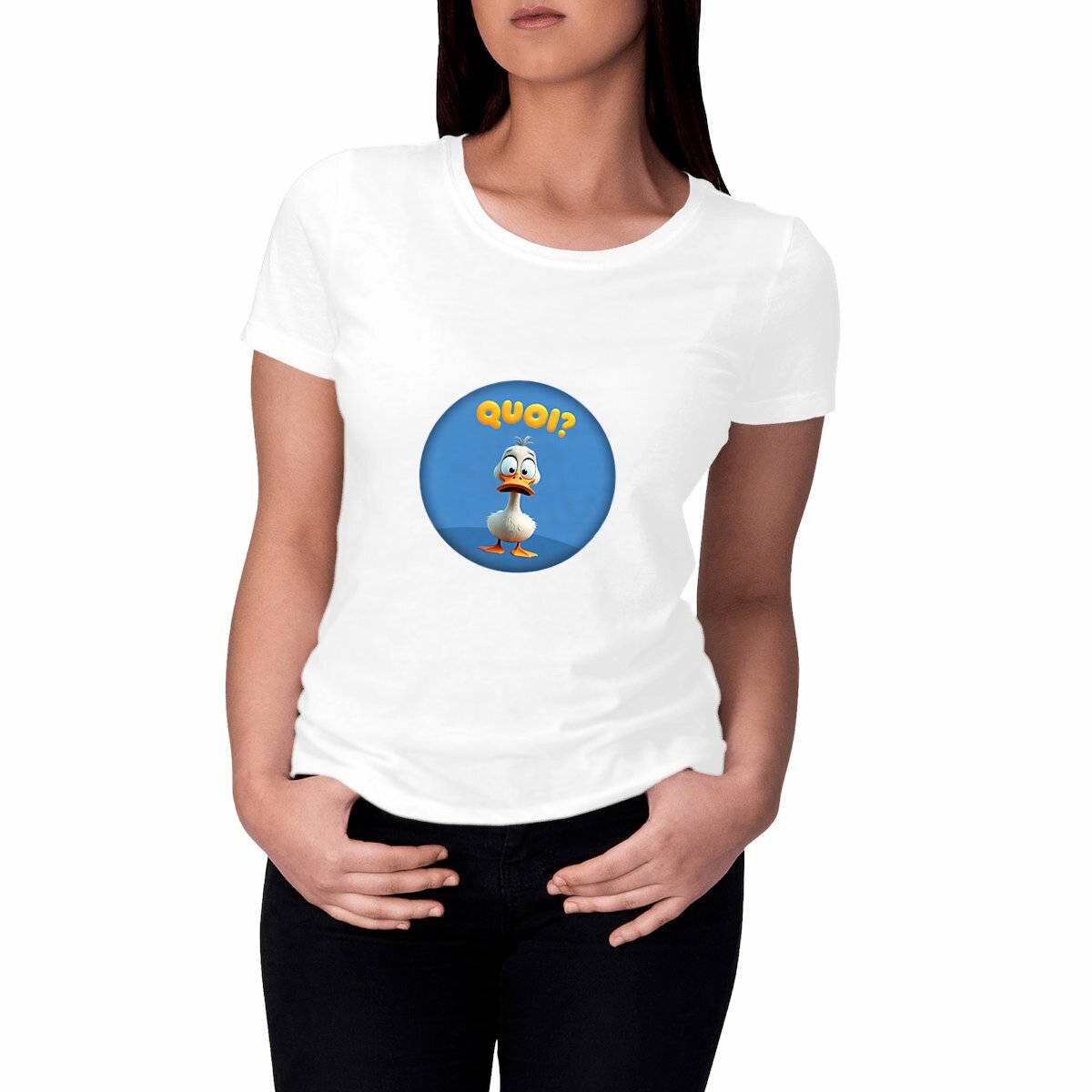 Image front ❀ T-Shirt Léger Classique Femme ~Change Recyclé ✦ PETIT CANARD [🌐 FR] ✨