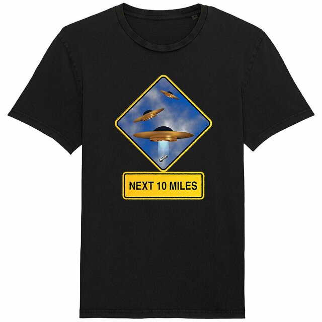 Image back ❀ T-Shirt Mi-Léger Unisexe Vintage ~Premium ✦ UFO ALERT [🌐 EN] ✨