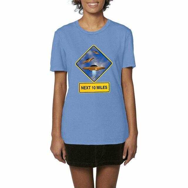 Image front ❀ T-Shirt Mi-Léger Unisexe Vintage ~Premium ✦ UFO ALERT [🌐 EN] ✨
