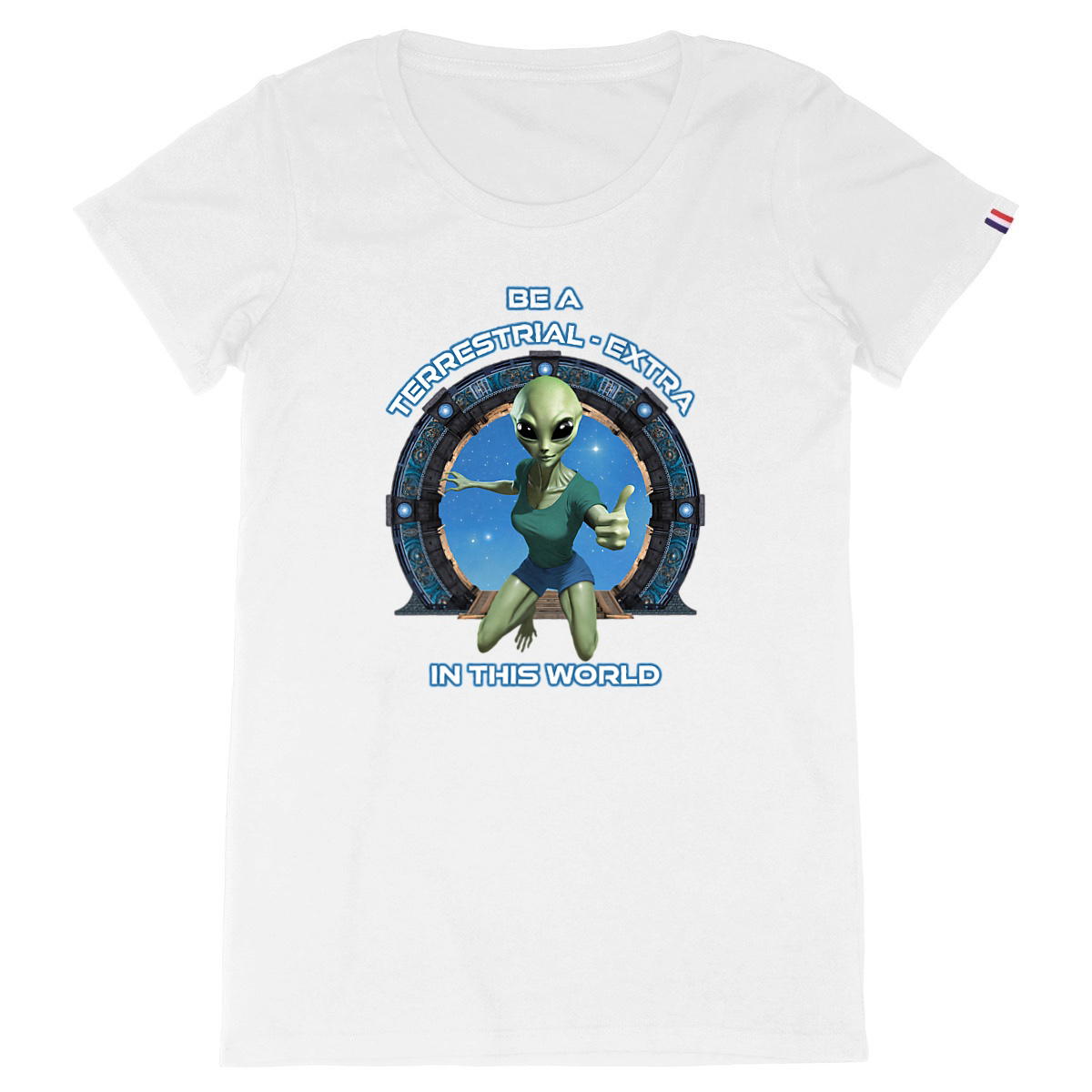 Image back ❀ T-Shirt Mi-Épais Femme Made in France ~Premium+ ✦ ZETA (ALIEN) [🌐 EN] ✨