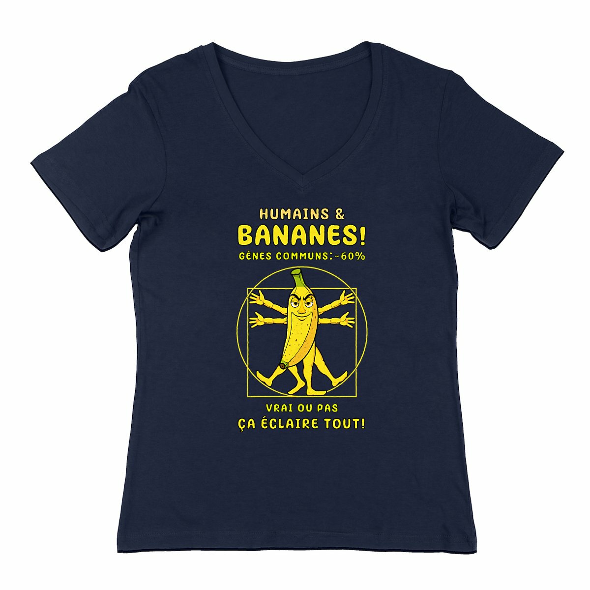 Image back ❀ T-Shirt Léger Femme Col V ~Change ✦ LA BANANE DE VITRUVE [🌐 FR] ✨