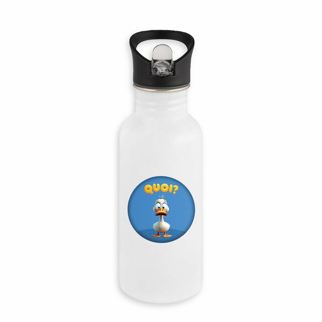 Image back ❀ Bouteille Inox Avec Paille Recyclé ✦ PETIT CANARD [🌐 FR] ✨