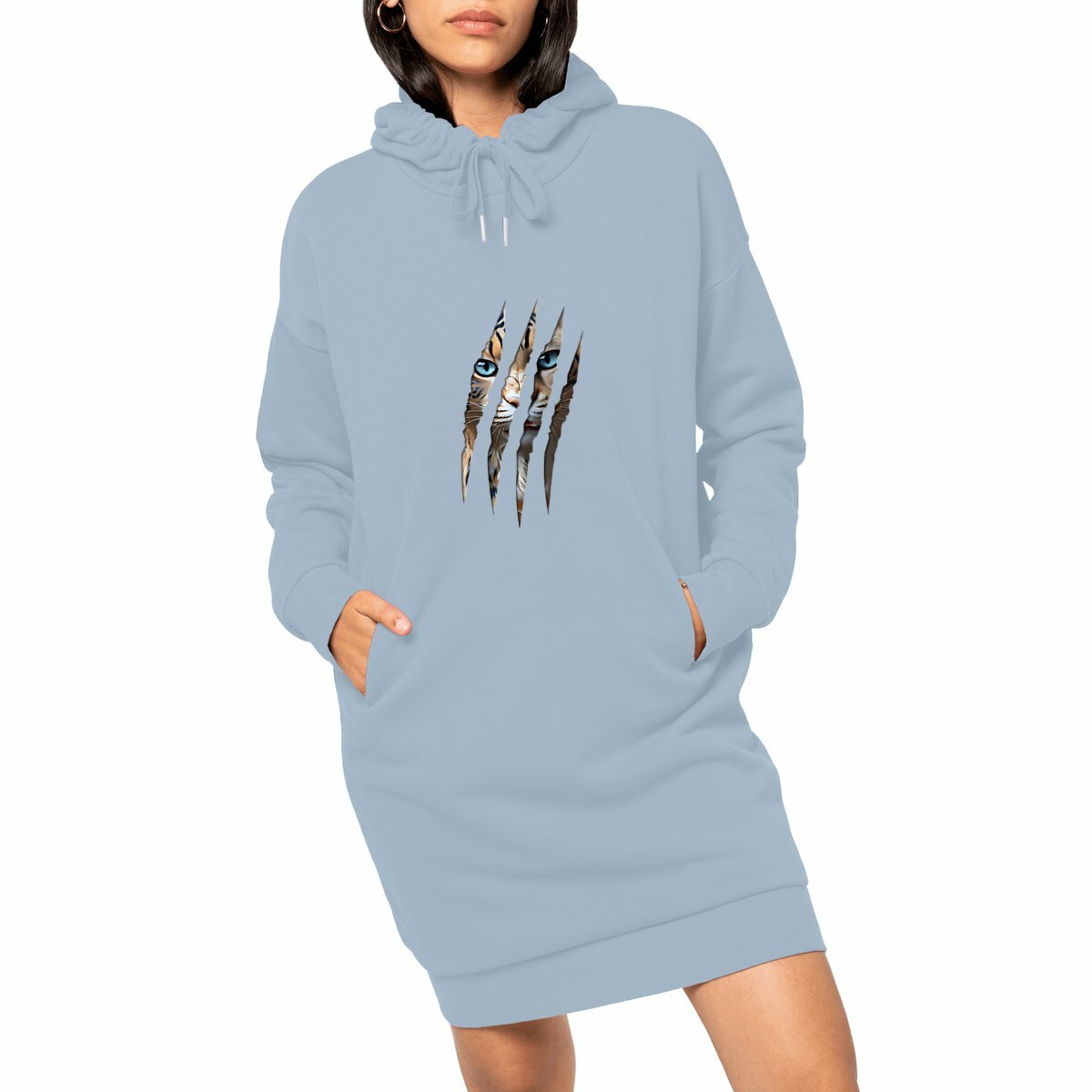 Image front ❀ Robe Sweat Lourde à Capuche Femme ~Premium+ ✦ LA GRIFFE DU CHAT [🌐 INT] ✨