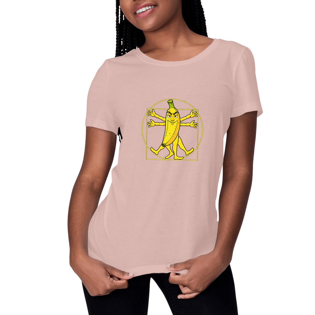 Image front ❀ T-Shirt Mi-Léger Femme ~Premium+ ✦ LA BANANE DE VITRUVE [🌐 FR] ✨