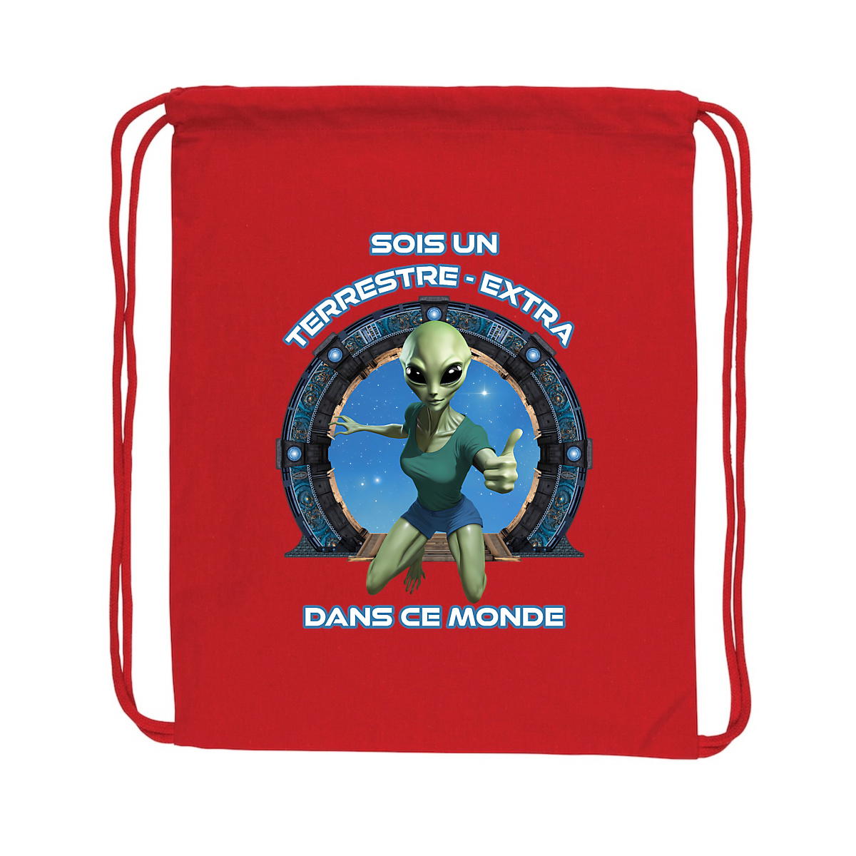 Image back ❀ Sac À Dos À Cordelettes Recyclé ~Premium ✦ ZETA (EXTRA-TERRESTRE) [🌐 FR] ✨