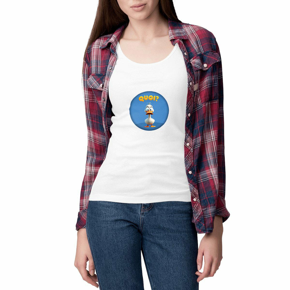 Image front ❀ Débardeur Mi-Léger Femme Cintré ~Premium ✦ PETIT CANARD [🌐 FR] ✨