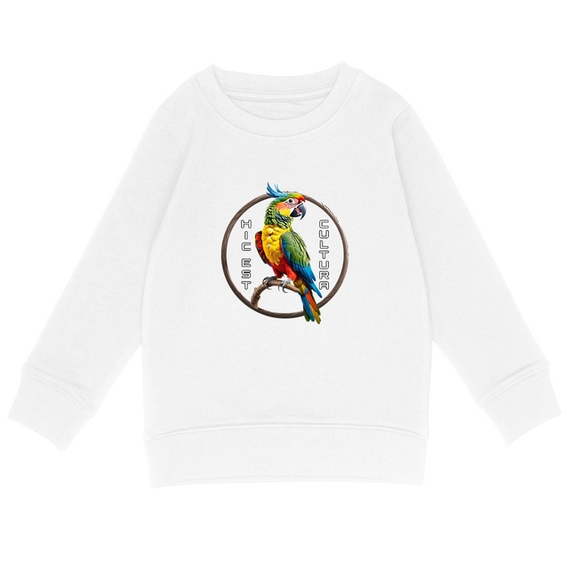 Image back ❀ Sweat-Shirt Standard Unisexe Enfant ~Premium ✦ PERROQUET [🌐 LAT] ✨