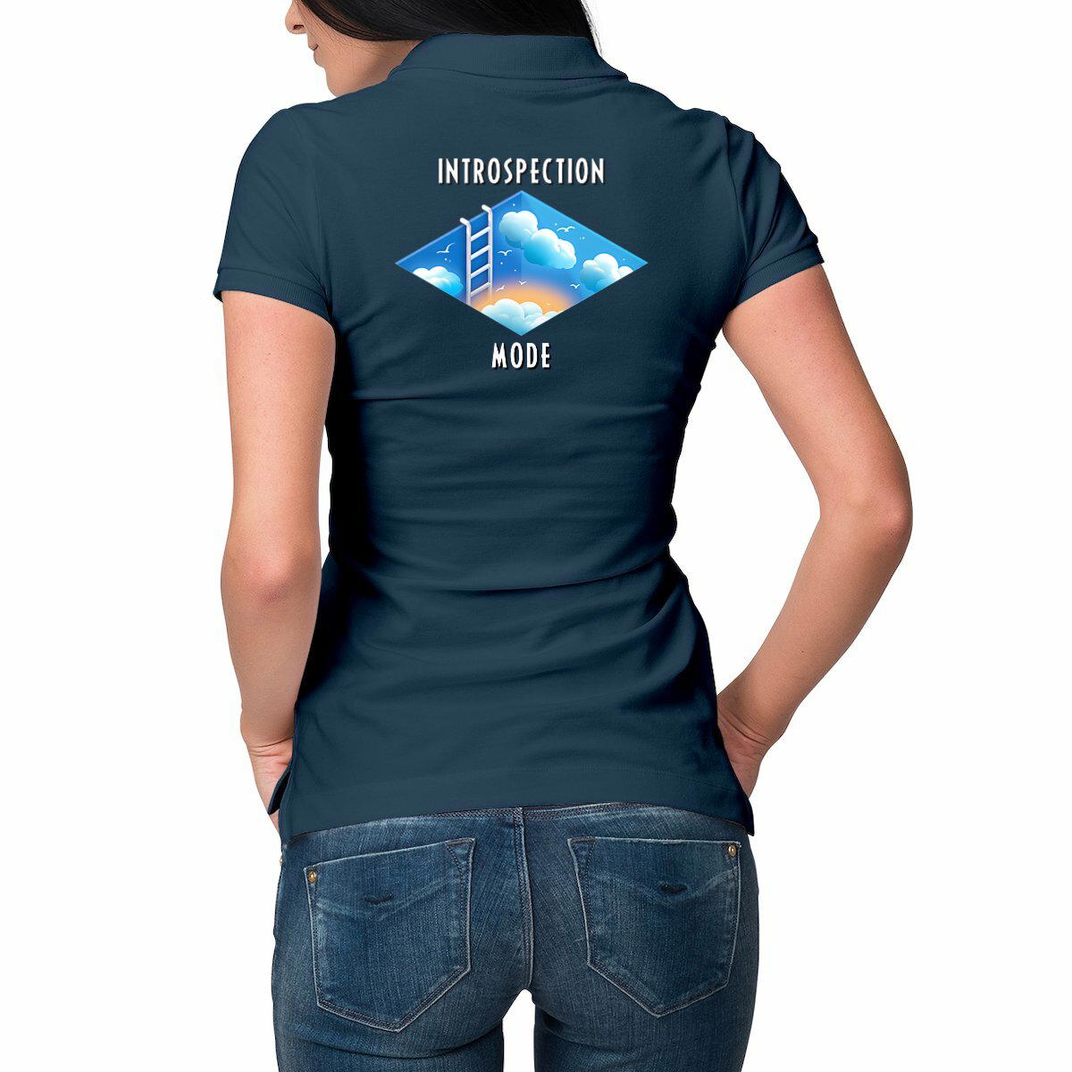 Image front ❀ Polo Mi-Épais Femme ~Premium Visuel Devant & au Dos ✦ INTROSPECTION MODE [🌐 INT] ✨