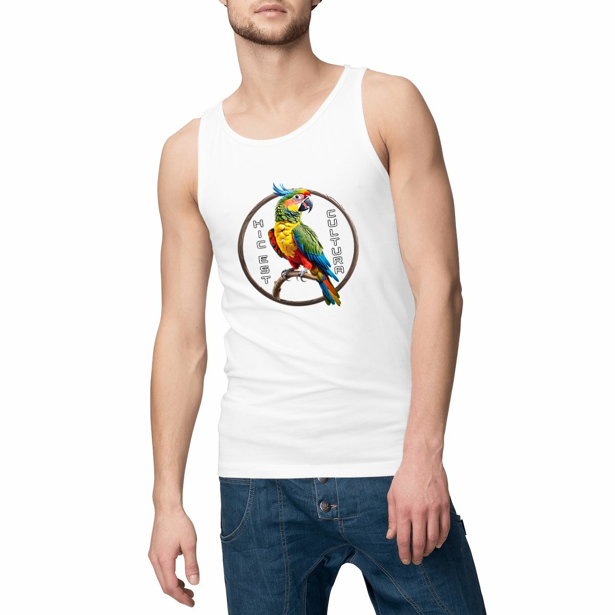 Image front ❀ Débardeur Léger Homme ~Change ✦ PERROQUET [🌐 LAT] ✨