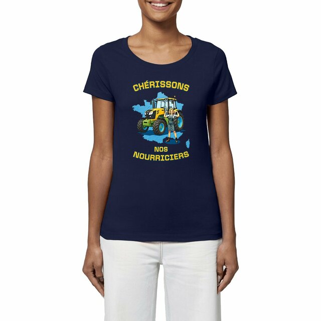 Image front ❀ T-Shirt Léger Femme ~Premium ✧ SOUTENONS NOS FERMES [🌐 FR] ✨