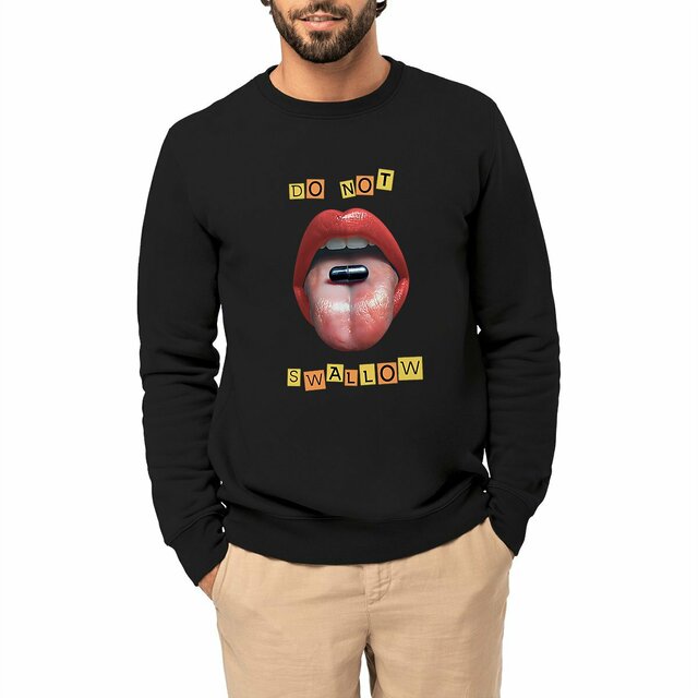 Image front ❀ Sweat-Shirt Épais Unisexe ~Premium+ ✦ BLACK PILL - NE PAS AVALER [🌐 EN] ✨
