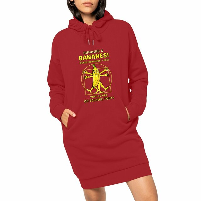 Image front ❀ Robe Sweat Lourde à Capuche Femme ~Premium+ ✦ LA BANANE DE VITRUVE [🌐 FR] ✨