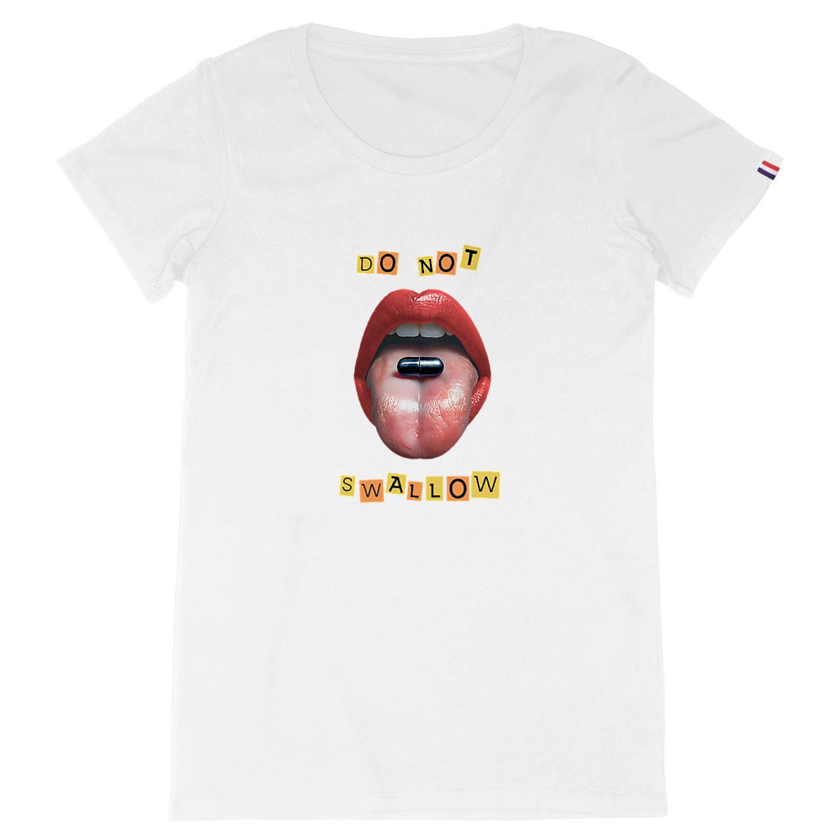 Image back ❀ T-Shirt Mi-Épais Femme Made in France ~Premium+ ✦ BLACK PILL - NE PAS AVALER [🌐 EN] ✨