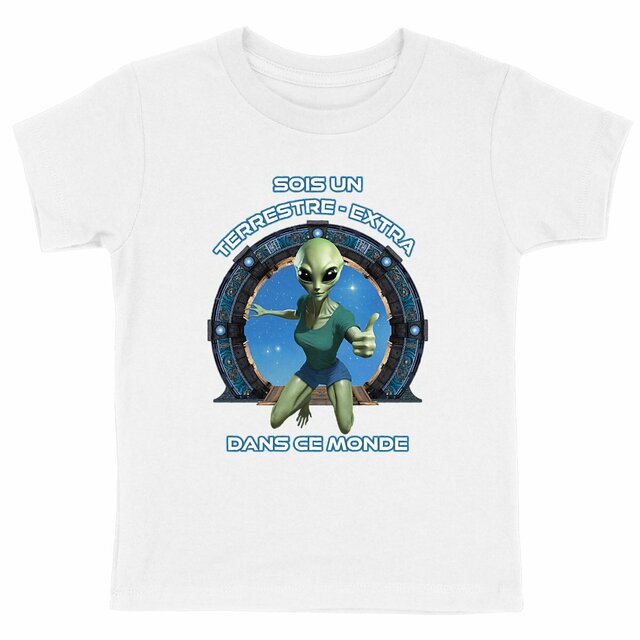 Image back ❀ T-Shirt Mi-Léger Unisexe Enfant ~Premium+ ✦ ZETA (EXTRA-TERRESTRE) [🌐 FR] ✨