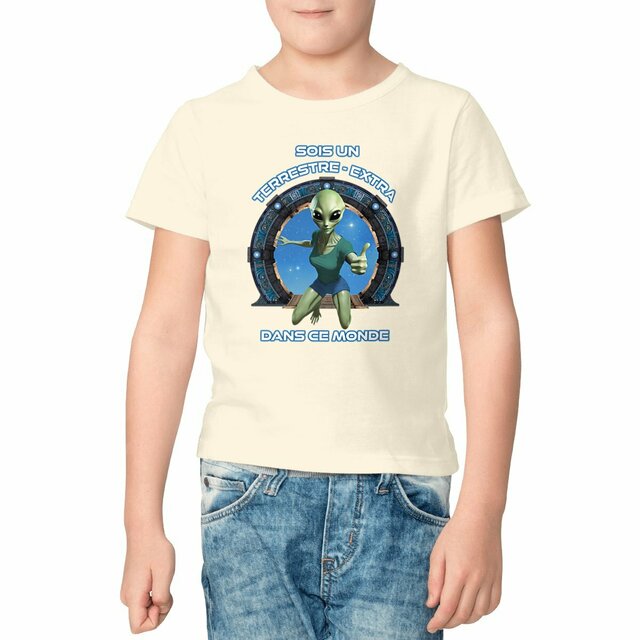 Image front ❀ T-Shirt Mi-Léger Unisexe Enfant ~Premium+ ✦ ZETA (EXTRA-TERRESTRE) [🌐 FR] ✨