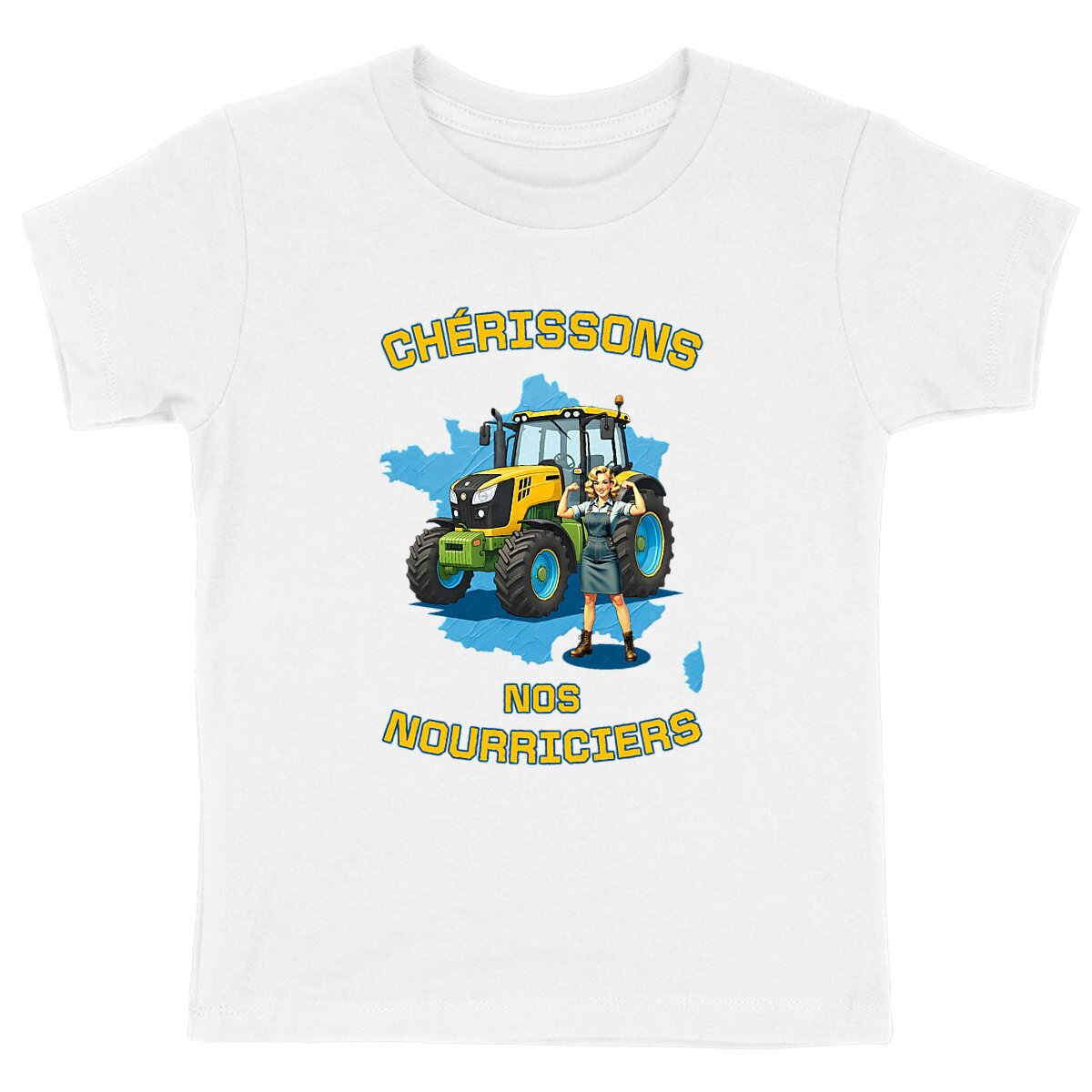 Image back ❀ T-Shirt Mi-Léger Unisexe Enfant ~Premium+ ✧ SOUTENONS NOS FERMES [🌐 FR] ✨