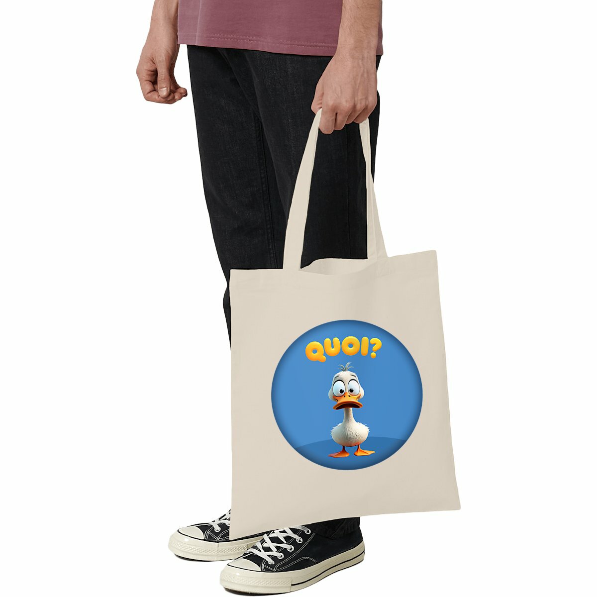 Image front ❀ Totebag Léger ~Premium ✦ PETIT CANARD [🌐 FR] ✨