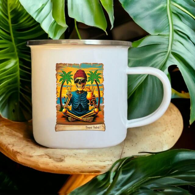 Image front ❀ Mug Metal Imprimé Sur Chaque Côté ~Vintage ✦ VIVEMENT VENDREDI ! [🌐 FR] ✨