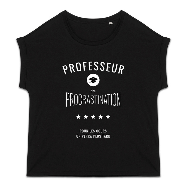 Image back ❀ T-Shirt Mi-Léger Femme Manches à Revers ~Premium ✦ PROCRASTINATION [🌐 FR] ✨