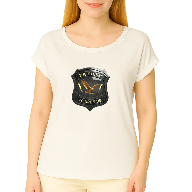 Image front ❀ T-Shirt Mi-Léger Femme Manches à Revers ~Premium ✦ THE STORM IS UPON US [🌐 EN] ✨