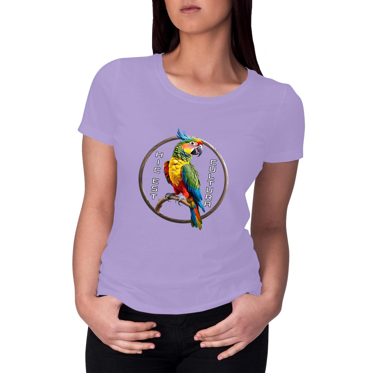 Image front ❀ T-Shirt Mi-Léger Femme ~Premium+ ✦ PERROQUET [🌐 LAT] ✨