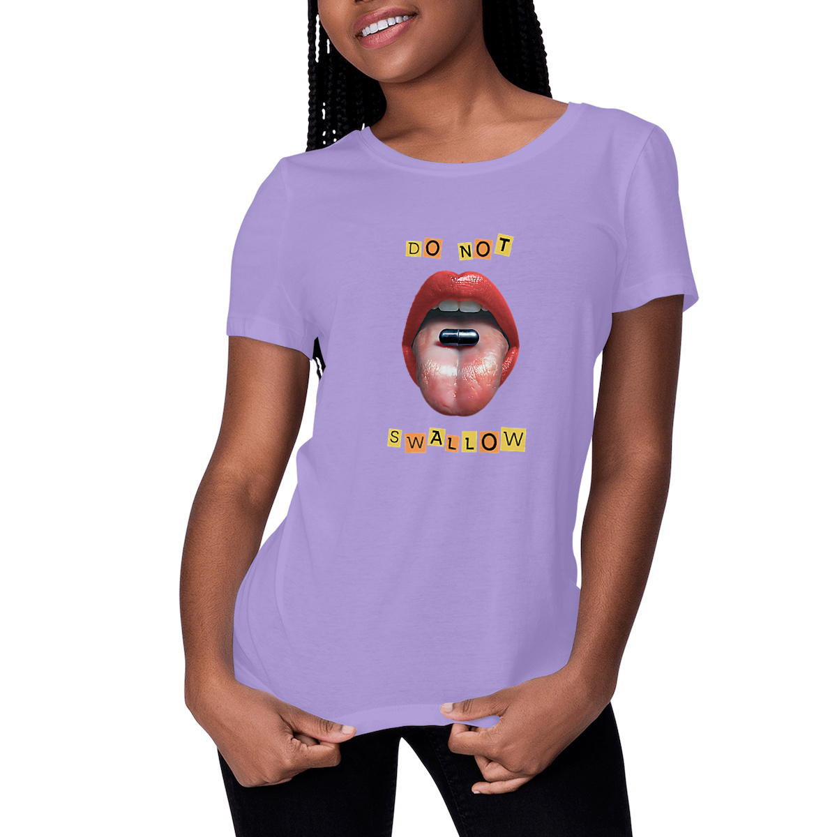 Image front ❀ T-Shirt Mi-Léger Femme ~Premium+ ✦ BLACK PILL - NE PAS AVALER [🌐 EN] ✨