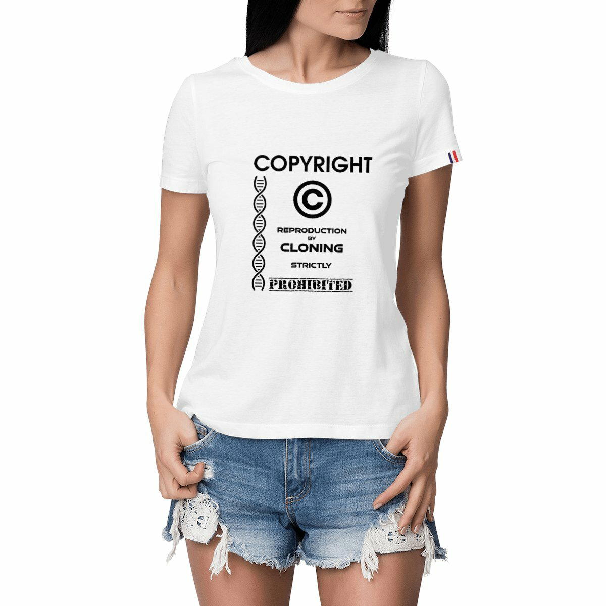 Image front ❀ T-Shirt Mi-Épais Femme Made in France ~Premium+ ✦ THE ANTI-CLONE [🌐 EN] ✨