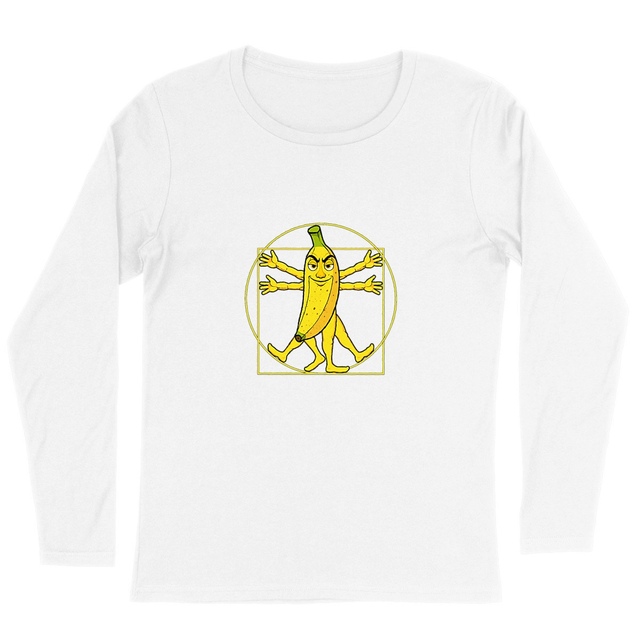 Image back ❀ T-Shirt Léger Femme Manches longues ~Premium ✦ LA BANANE DE VITRUVE [🌐 FR] ✨