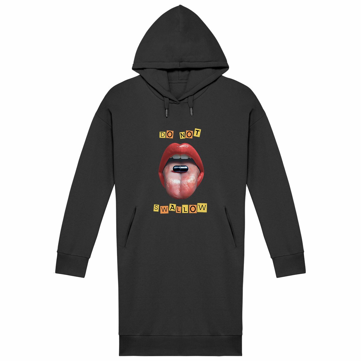 Image back ❀ Robe Sweat Lourde à Capuche Femme ~Premium+ ✦ BLACK PILL - NE PAS AVALER [🌐 EN] ✨