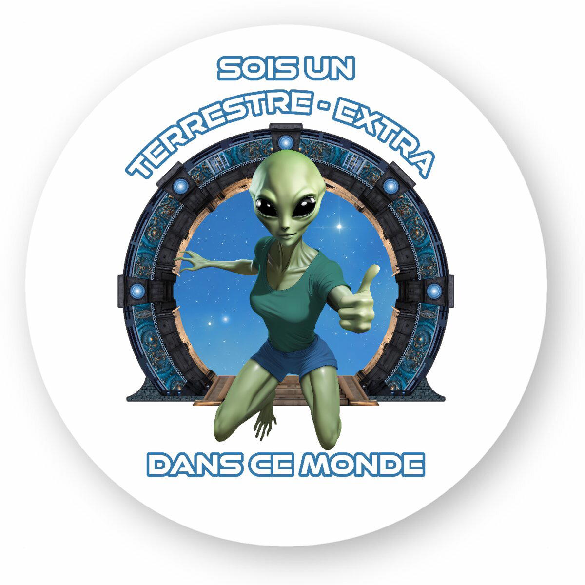 Image front ❀ Autocollant Rond / Sticker ~Premium ✦ ZETA (EXTRA-TERRESTRE) [🌐 FR] ✨