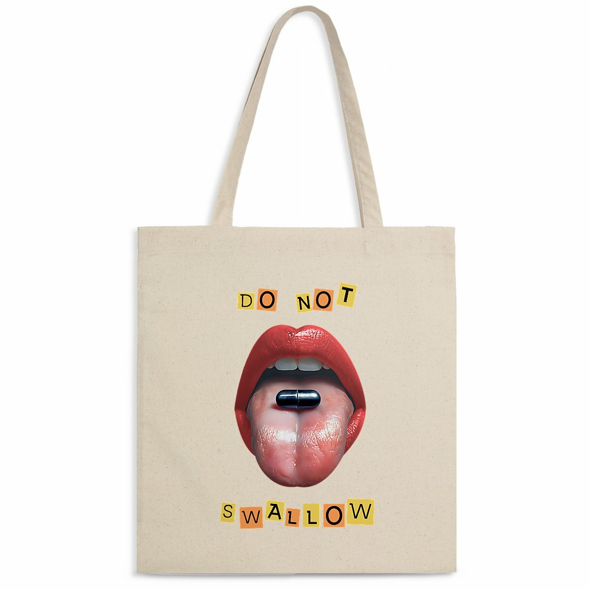 Image back ❀ Totebag Léger ~Premium ✦ BLACK PILL - NE PAS AVALER [🌐 EN] ✨