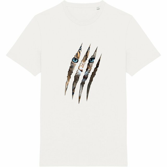 Image back ❀ T-Shirt Unisexe Mi-Épais Made in Portugal ✦ LA GRIFFE DU CHAT [🌐 INT] ✨