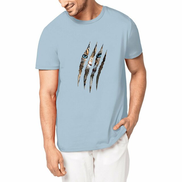 Image front ❀ T-Shirt Unisexe Mi-Épais Made in Portugal ✦ LA GRIFFE DU CHAT [🌐 INT] ✨