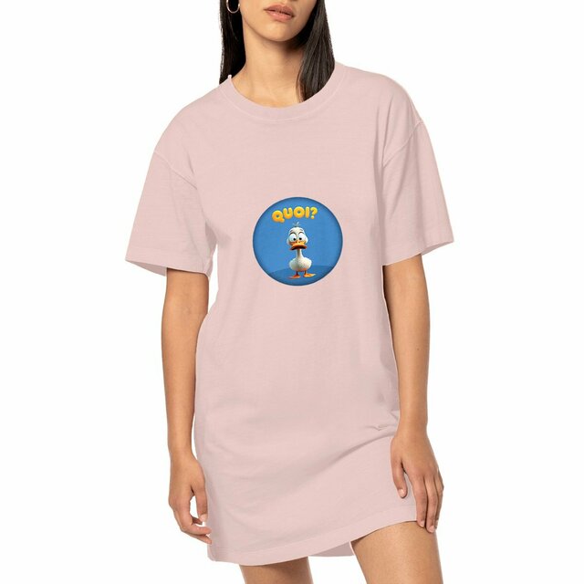 Image front ❀ Robe T-Shirt Mi-Épaisse Vintage Oversize Femme ~Premium+ ✦ PETIT CANARD [🌐 FR] ✨