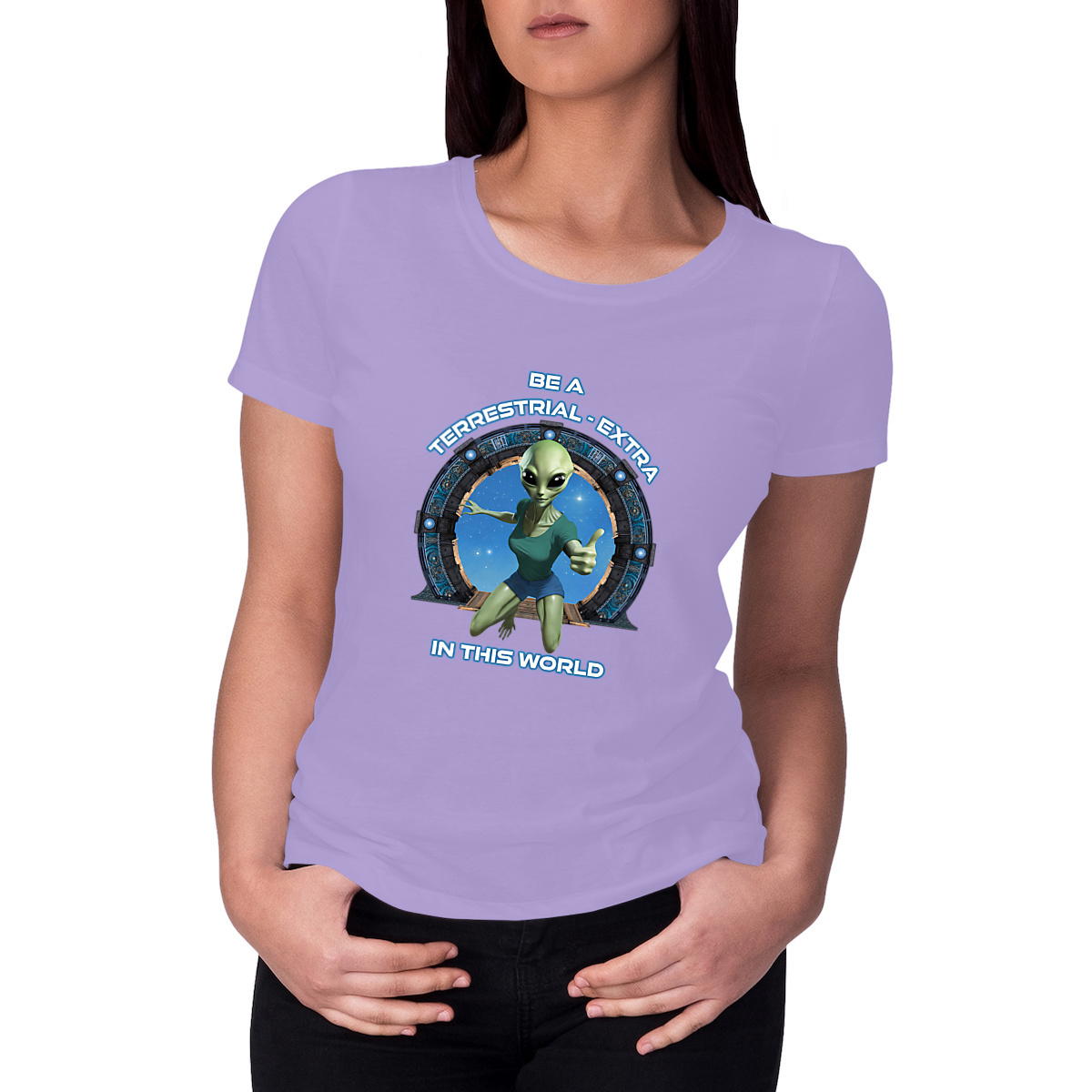 Image front ❀ T-Shirt Mi-Léger Femme ~Premium+ ✦ ZETA (ALIEN) [🌐 EN] ✨