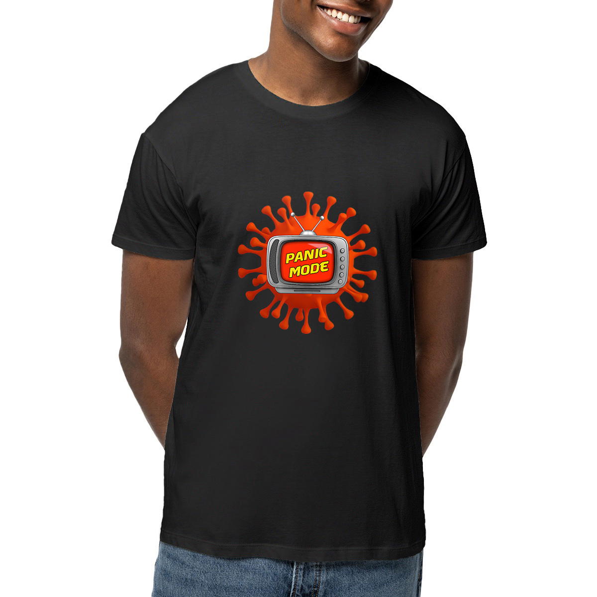 Image front ❀ T-Shirt Mi-Léger Unisexe ~Premium ✦ PANIC MODE [🌐 FR] ✨