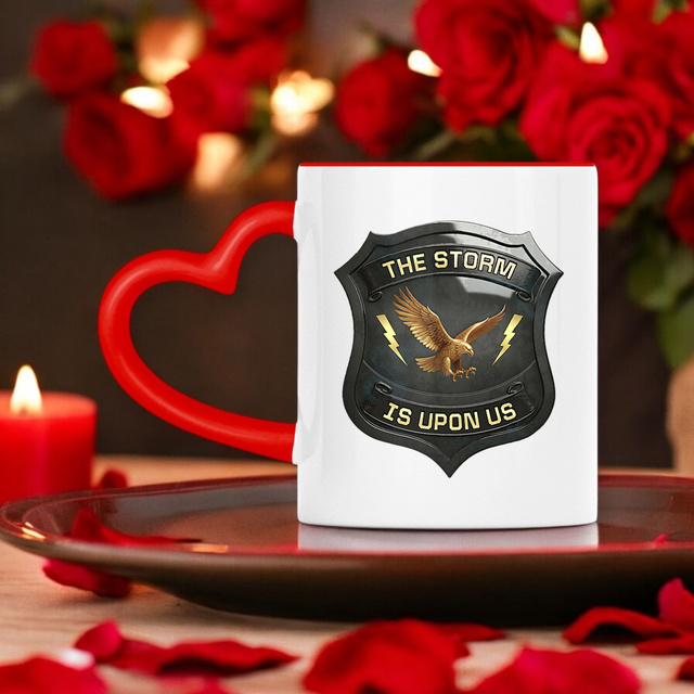 Image front ❀ Mug Céramique Avec Ance En Forme De Cœur Imprimé Sur Chaque Côté ~Premium ✦ THE STORM IS UPON US [🌐 EN] ✨