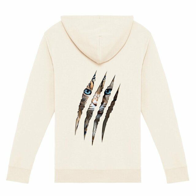 Image back ❀ Sweat à Capuche Épais Unisexe Zippé ~Premium+ Visuel Devant & au Dos ✦ LA GRIFFE DU CHAT [🌐 INT] ✨