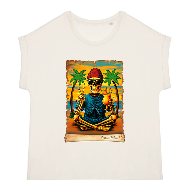 Image back ❀ T-Shirt Mi-Léger Femme Manches à Revers ~Premium ✦ VIVEMENT VENDREDI ! [🌐 FR] ✨