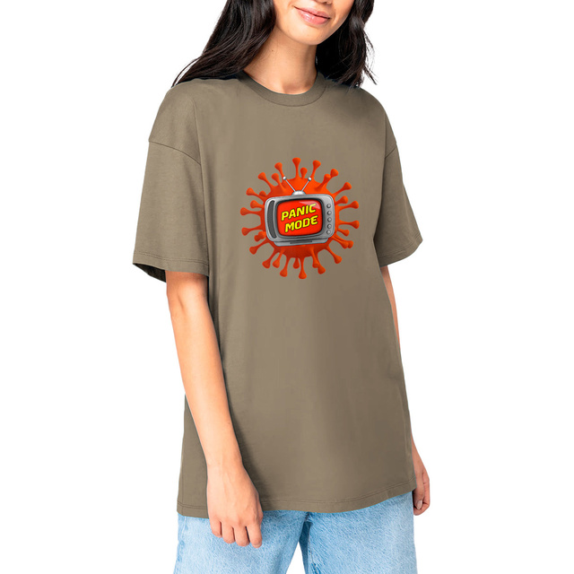 Image front ❀ T-Shirt Épais Unisexe Oversize ~Premium+ ✦ PANIC MODE [🌐 FR] ✨