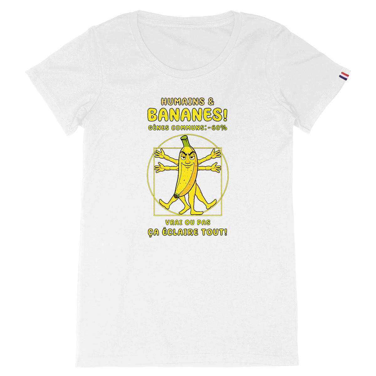 Image back ❀ T-Shirt Mi-Épais Femme Made in France ~Premium+ ✦ LA BANANE DE VITRUVE [🌐 FR] ✨