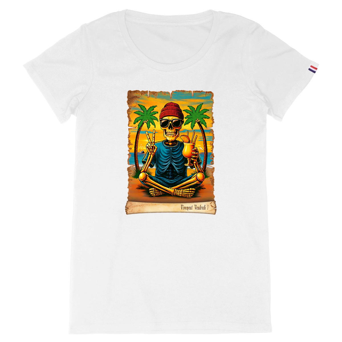 Image back ❀ T-Shirt Mi-Épais Femme Made in France ~Premium+ ✦ VIVEMENT VENDREDI ! [🌐 FR] ✨